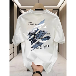 T-shirt unisexe en coton confortable coupe oversize à manches courtes, épaules tombantes, imprimé DTF 200g – Collection été 2026 – Offre Spéciale - Product Image 1