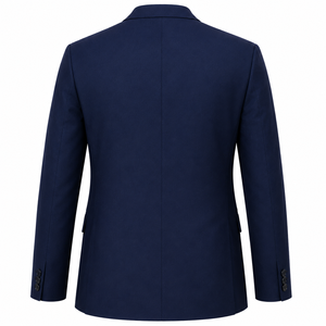 Veste de costume homme marron style britannique, revers cranté, simple boutonnage, infroissable, coupe droite, mélange de laine - Product Image 2