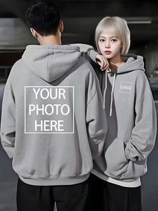 Customizable Men's Eco-Friendly Fleece Hoodie Personalized Photo/Text Front Back Design Winter Pullover Sweatshirt Pocket Soft - Product Image 6