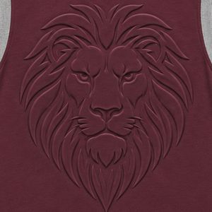 Débardeur sans manches marron et gris avec motif tête de lion en relief, gilet en coton personnalisé pour homme, col rond, mode streetwear de luxe - Product Image 5