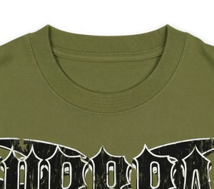 Camiseta IBEX Personalizada al por Mayor, Color Verde Oliva, con Estampado Gráfico de Serpiente y Águila, Manga Corta, Corte Regular, Cuello Redondo, Informal, 100% Algodón - Product Image 5