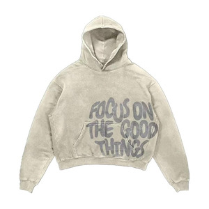 Sudadera con Capucha para Hombre, Estilo Y2K, con Estampado de Letras, Lavado Ácido, Oversize, Vintage, Hip-Hop, Holgada, Gótica - Product Image 1