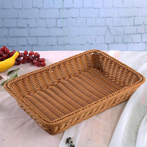 Bandeja Geométrica de Ratán Hecha a Mano, Color Natural, Organizador de Servicio, Adorno Decorativo para Mesa, Decoración Contemporánea para el Hogar y Eventos - Product Image 2