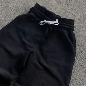 Pantalon de jogging double taille imprimé sur mesure, effet délavé soleil, style streetwear, coupe ample, déchiré, pour homme - Product Image 4