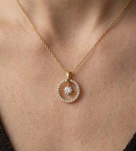 Pendientes de Aro de Oro Sólido de 18K de Lujo con Diamantes Genuinos para Mujer, Clásicos Pendientes Solitarios de Diamantes en Oro Amarillo - Product Image 2
