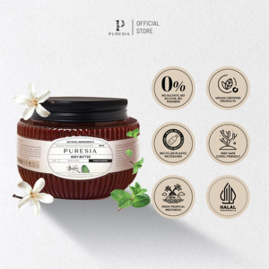 Beurre corporel Puresia Vanille Menthe 275gr Crème hydratante nourrissante en profondeur pour peaux sèches Certifié BPOM Soin du corps Certifié Halal - Product Image 2
