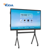 Panel Interactivo Infrarrojo Yoda 4K Zero Bonding de 75 Pulgadas con Fuente de Luz DLED, Android 13.0, Directo de Fábrica, para Educación Escolar