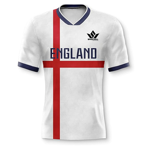 Maillot de football blanc pour homme, manches courtes, col rond, respirant, en maille polyester, coupe athlétique, vêtements de sport pour adultes - Product Image 2
