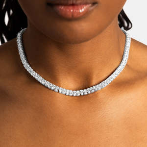 925 Sterling <b>Silver</b> Pear Cut VVS1 Moissanite Tennis Necklace Luxury Diamond Look <b>Choker</b> Necklace for Women - Product Image 1
