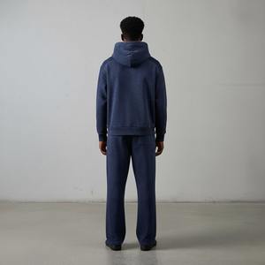 Conjunto de Sudadera y Pantalones Deportivos Personalizados de Doble Cintura con Pedrería, Sudadera con Capucha y Pantalones Anchos, Estilo Holgado para Hombre - Product Image 4