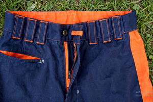 Ensemble uniforme de baseball Tofen Sports bleu marine et orange, maillot à manches courtes boutonné, pantalon, casquette, chaussettes, ceinture, polyester respirant, unisexe - Product Image 3