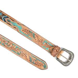 Cinturón Vaquero Occidental de Cuero Vacuno Argentino con Cuentas Premium, Diseño Floral Hecho a Mano, Unisex, Listo para Enviar, Cinturones a Precio de Fábrica - Product Image 3