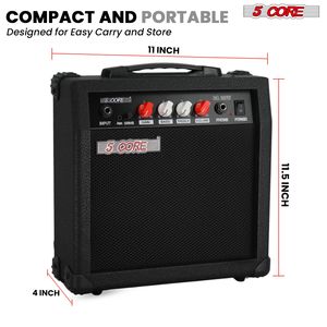 เครื่องขยายเสียงกีตาร์ขนาดเล็กแบบพกพาไฟฟ้า20W พร้อมลำโพง6.5ในตัวและแจ็คหูฟัง AUX อุปกรณ์เครื่องดนตรี - Product Image 6