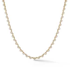 14k 18k Solid Gold Round Lab Grown Diamond Tennis <b>Choker</b> Necklaces Dainty Prong Set Adjustable 16 Inches Layering Band Wholesale - Product Image 1