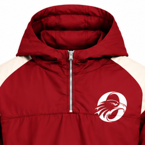 <b>Mens</b> <b>Red</b> Contrast Color Windbreaker <b>Hoodie</b> Quarter Zip Lightweight Pullover Running Athletic Outdoor Casual Jacket - Product Image 3