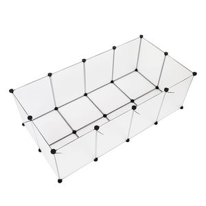Corral para Animales Pequeños con Base de Plástico Sólido y Laterales de Malla/Metal para Cobayas, Hámsters, Conejos - Product Image 1
