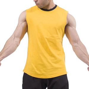 Nouveau débardeur sans manches en pur coton pour homme, idéal pour la musculation et le fitness, avec impression de logo personnalisée - Product Image 4