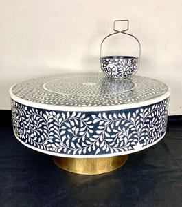 Bone inlay console Beautiful Bone Inlay Móveis de mesa de café da Índia luxo mãe de pérola Otomanos para venda - Product Image 6