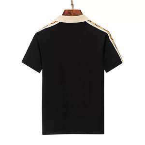 เสื้อกอล์ฟผู้ชายผ้าคอตตอนถักเนื้อแน่น 100% แขนสั้น สีดำ แห้งเร็ว มีกระเป๋า ป้องกันรอยยับ รับผลิตตามแบบ OEM แบรนด์ส่วนตัว ขายส่ง - Product Image 5