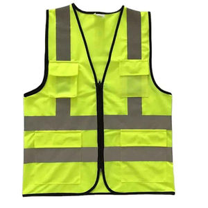 Dernière Gilette de sécurité blanche personnalisée avec logo et poches pour le travail et la construction – Vestes de sécurité personnalisées avec poches - Product Image 1