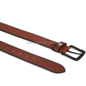 Cinturón informal de cuero de moda para hombres hechos a mano de alta calidad con hebilla de metal negro de lujo intercambiable todos los tamaños - Product Image 6