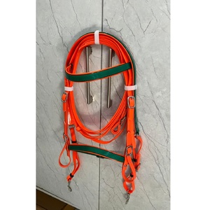 Juego de Brida para Caballo de PVC Naranja con Riendas a Juego, Duradero, Impermeable, Ajustable, con Herrajes de Acero Inoxidable, Marca LLT, 4 Tamaños, Equitación - Product Image 3