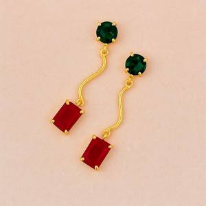 Pendientes Colgantes de Rubí Natural, Plata de Ley 925, Chapados en Oro de 14K, Joyería Multicolor, Regalo - Product Image 2