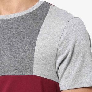 Men's Color Blocked Short Sleeve T-<b>Shirt</b> O-Neck Casual <b>Patchwork</b> Design Regular Fit Knitted Fabric T-<b>Shirt</b> - Product Image 5