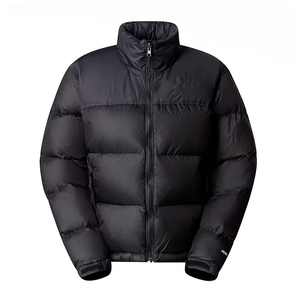Manteau d'hiver pour homme en laine noire écologique, col montant, fermeture éclair sur le devant, coupe décontractée, épais et chaud - Product Image 6