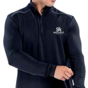 Mens Black Quarter <b>Zip</b> Long Sleeve <b>Shirt</b> High Neck Slim Fit Sportswear Casual Top Custom Logo Shoukat Apparel Manufacturer - Product Image 4