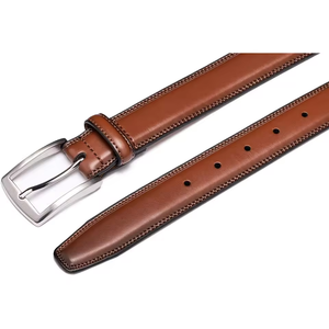 Ceinture en cuir véritable pour homme avec boucle en acier, imperméable, respirante, style business décontracté, réglable, avec logo personnalisé - Product Image 4