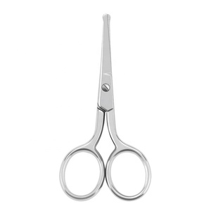 New Nasal Hair <b>Scissors</b> Round Safety <b>Scissors</b> Premium Stainless Steel Cuticle Shears For Makeup Eyelashes <b>Beard</b> Facial Hair use - Product Image 1