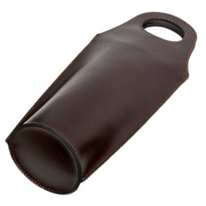 Leather Embossed Wine <b>Bottle</b> <b>Carrier</b> Single <b>Bottle</b> Holder with Handle Black 140g Portable Travel Case - Product Image 5