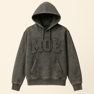 Sweat-shirts personnalisés pour hommes, style vintage, avec strass, en molleton de coton épais, fabrication OEM, marque privée, vente en gros - Product Image 3