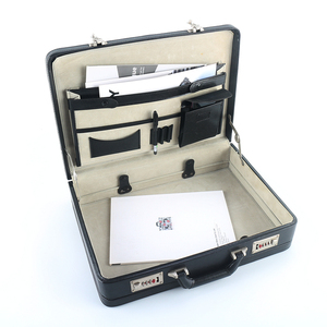 Porte-documents classique noir en similicuir avec fermeture éclair pour voyage unisexe, sac souple durable avec compartiment à chaussures, 1 kg - Product Image 3
