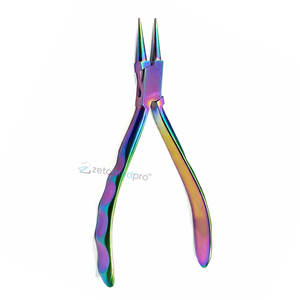 Pince à bec rond CHROMA en acier inoxydable de haute qualité, outil de précision pour la fabrication de bijoux avec revêtement en titane arc-en-ciel OEM - Product Image 1
