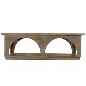 Rectangular Solid Mango Wood Coffee <b>Table</b> Rustic Modern Living Room <b>Table</b> <b>With</b> Arched Open Storage <b>Shelf</b> Handcrafted Sofa <b>Table</b> - Product Image 2