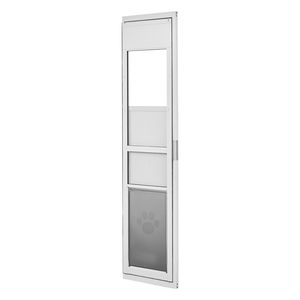 Puerta para Perros con Altura Ajustable para Puertas Corredizas de Vidrio de 75 7/8" a 80 11/16", Marco de Aleación de Aluminio, Cierre de Solapa, Extra Grande para Puertas Corredizas - Product Image 1
