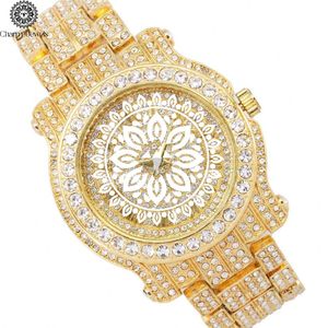 Charm_Jewels Luxury Gold <b>Watch</b> Women Analog Quartz Hollow Out Dial Round Case 38mm Crystal Bracelet Fashion Jewelry - Product Image 5