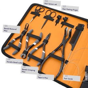Kit d'outils professionnels pour extensions de cheveux : pinces métalliques, ciseaux, peignes, ensemble d'installation et de retrait pour perruques et extensions à clipser - Product Image 4