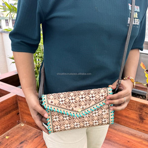 กระเป๋าคลัทช์หนังแกะมือดีไซน์สวยใช้อเนกประสงค์ทำจากหนังตะวันตกมาใหม่กระเป๋าเงินอเนกประสงค์สำหรับผู้หญิง - Product Image 3