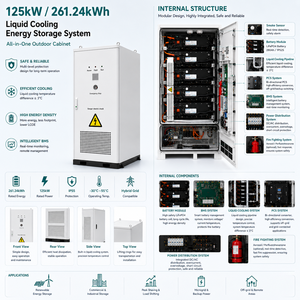 Armoire de <span class=keywords><strong>stockage</strong></span> d'énergie BESS LiFePO4 refroidie par liquide 261 kWh 832 V, système de <span class=keywords><strong>stockage</strong></span> d'énergie 125 kW pour usage commercial et industriel - Product Image 3