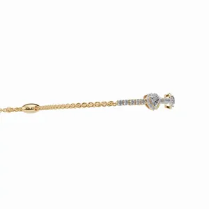 Bracelet en or jaune 18 carats avec diamants de laboratoire en forme de cœur, couronne de rayonnement, vente en gros HIPHOPSTAR, certifié IGI, tendance - Product Image 3