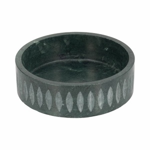 Luxury Black Marble Deep Bowl Premium Handmade Stone Serving Bowl Classic <b>Round</b> Decorative Bowl for Dining <b>Table</b> with <b>white</b> base - Product Image 4