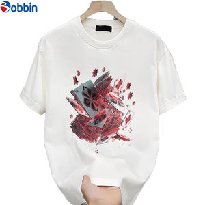 T-shirt Homme Grande Taille Haute Qualité Personnalisable Impression Numérique Logo Personnalisé 100% Coton Tricoté Manches Courtes Séchage Rapide Anti-Plis - Product Image 2