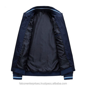 Chaqueta Cortavientos de Lona Recubierta de Alta Calidad con Cuello Alto para Hombre, Elegante, Personalizada, Cálida para Otoño, Impermeable, con Cierre Frontal - Product Image 4