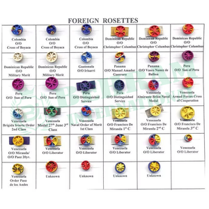 Insignias de solapa personalizadas de primera calidad con rosetas de cinta extranjera para honores estatales, botones de tela de ordenación nacional para uniformes ceremoniales - Product Image 4