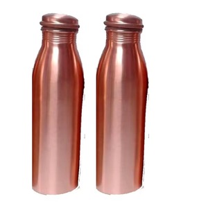 Handcrafted Plain Copper <b>Bottle</b> Drinking Use Perfect For Schools Kitchen Tables And Home Hydration Wholesale From India - Product Image 1