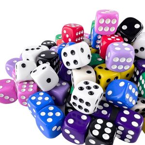 Dés de jeu D6 standard à six faces, portables, écologiques, en résine faite à la main avec motifs, coins arrondis en acrylique, pour le jeu Yahtzee - Product Image 1