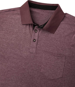 Polo de Punto de Manga Corta para Hombre, Color Sólido, con Bolsillo, Corte Regular Informal, Jersey de Algodón Transpirable - Product Image 2